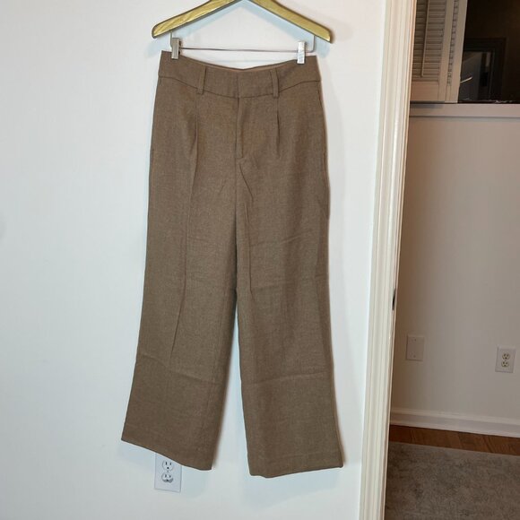 BANANA REPUBLIC Petite Wide Leg Slim Flare Wool Pleated Trouser Pants \\ 8P - Picture 2 of 12